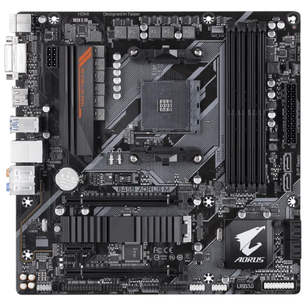 Placă de bază Gigabyte B450 AORUS M mATX/ AMD B450 photo 1