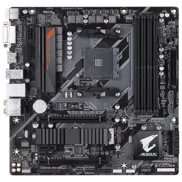 Placă de bază Gigabyte B450 AORUS M mATX/ AMD B450 photo 1
