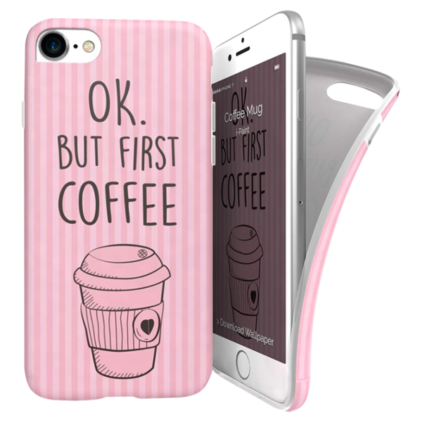 Husa Apple iPhone 7/8 i-Paint Back/ TPU/ COFFEE MUG Pink photo 1