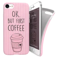 Husa Apple iPhone 7/8 i-Paint Back/ TPU/ COFFEE MUG Pink