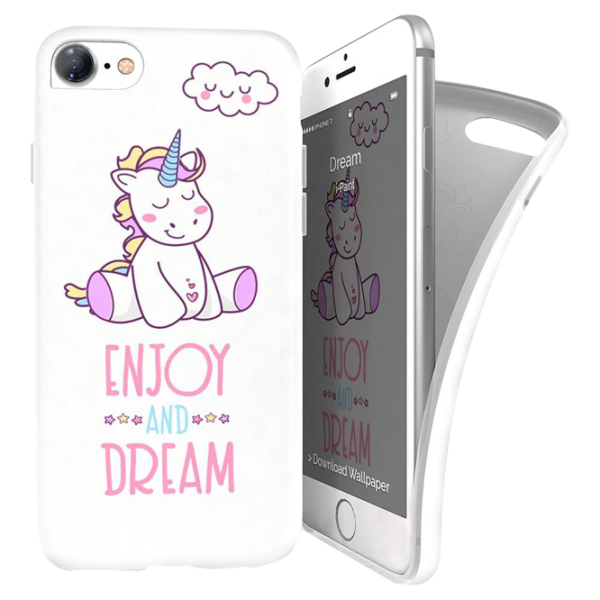 Husa Apple iPhone 7/8 i-Paint Back/ TPU/ DREAM White photo 1