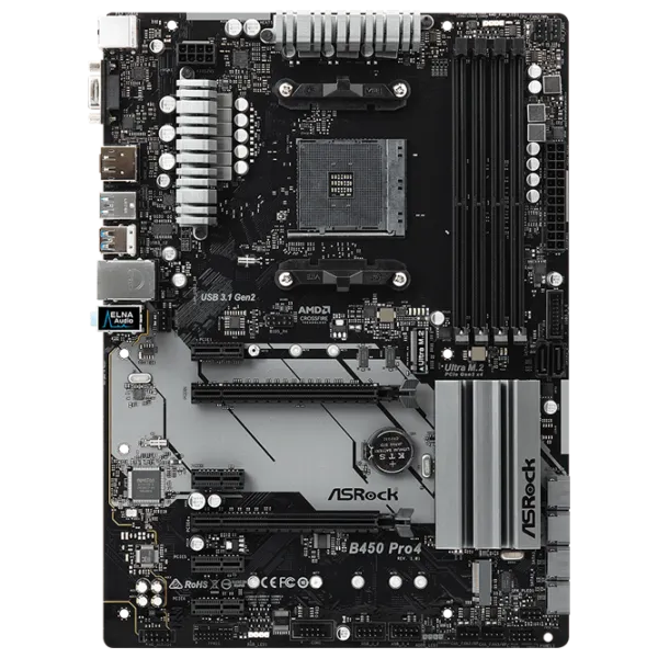 Placă de bază ASRock B450 PRO4 ATX/ AMD B450 photo 1
