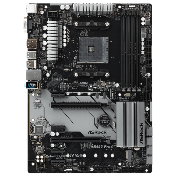 Placă de bază ASRock B450 PRO4 ATX/ AMD B450 photo 1