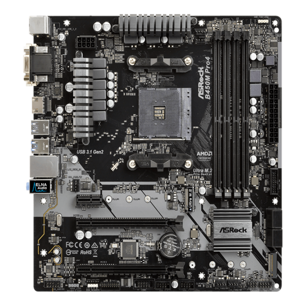 Placă de bază ASRock B450M PRO4 Gaming/ mATX/ AMD Promontory B450 photo 1 Placă de bază ASRock B450M PRO4 Gaming/ mATX/ AMD Promontory B450 photo 1