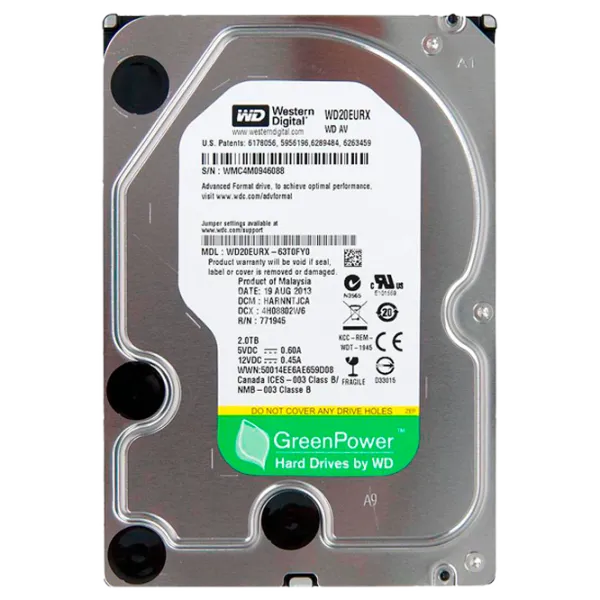 HDD Western Digital AV-GP 2 ТБ WD20EURX/ Серебристый photo 1