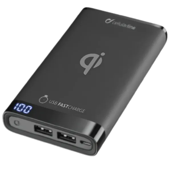 Power Bank Cellularline Slim USB C 8000 mAh/ Black photo 1 Power Bank Cellularline Slim USB C 8000 mAh/ Black photo 1