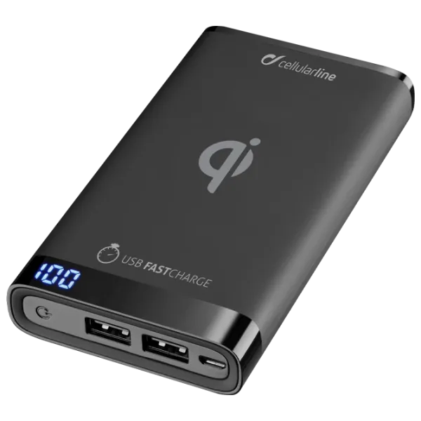 Power Bank Cellularline FreePower Manta S FREEPMANTA8WIRK 8000 мАч/ Черный photo 1 Power Bank Cellularline FreePower Manta S FREEPMANTA8WIRK 8000 мАч/ Черный photo 1