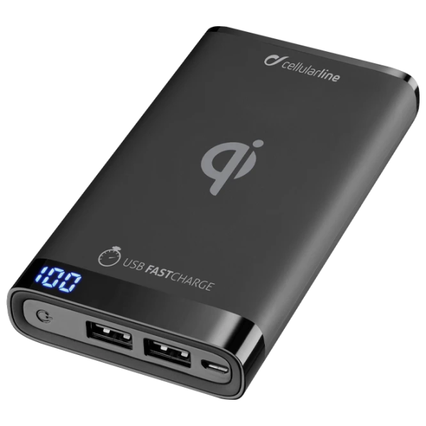 Power Bank Cellularline FreePower Manta S FREEPMANTA8WIRK 8000 мАч/ Черный photo 1 Power Bank Cellularline FreePower Manta S FREEPMANTA8WIRK 8000 мАч/ Черный photo 1