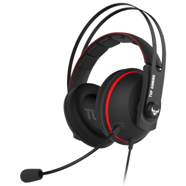 Căști Asus Tuf H7 Red Black Cu fir/ Gaming photo 1 Căști Asus Tuf H7 Red Black Cu fir/ Gaming photo 1