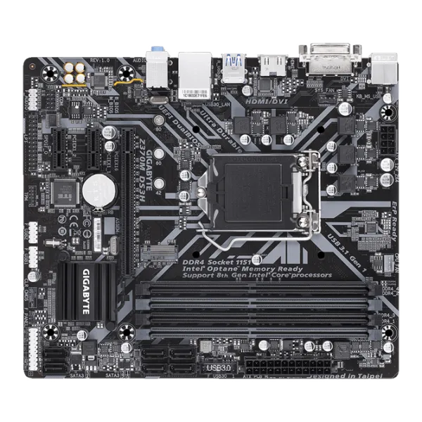 Материнская плата Gigabyte Z370M DS3H 1.0 Игровая/ mATX/ Intel Z370 Express photo 1 Материнская плата Gigabyte Z370M DS3H 1.0 Игровая/ mATX/ Intel Z370 Express photo 1