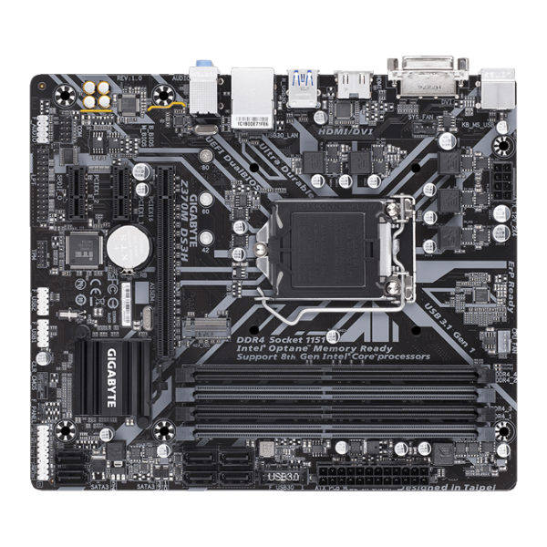 Материнская плата Gigabyte Z370M DS3H 1.0 Игровая/ mATX/ Intel Z370 Express photo 1 Материнская плата Gigabyte Z370M DS3H 1.0 Игровая/ mATX/ Intel Z370 Express photo 1