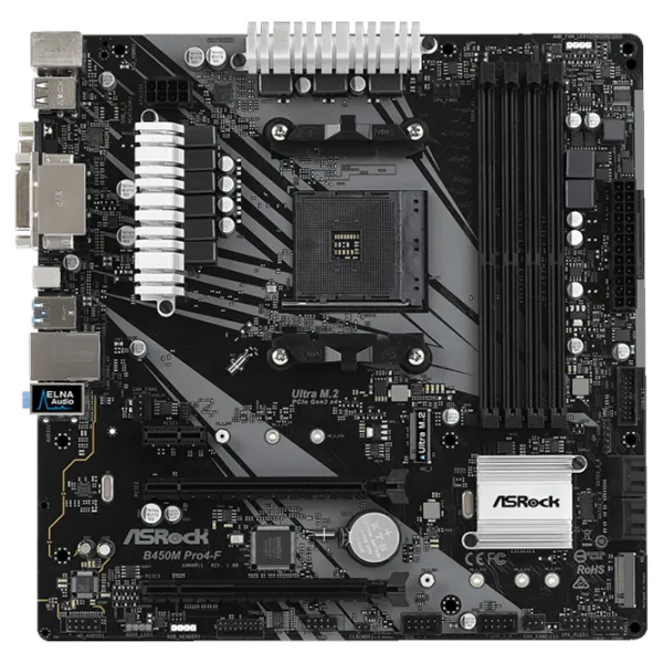 Материнская плата ASRock B450M PRO4-F mATX/ AMD B450 photo 1