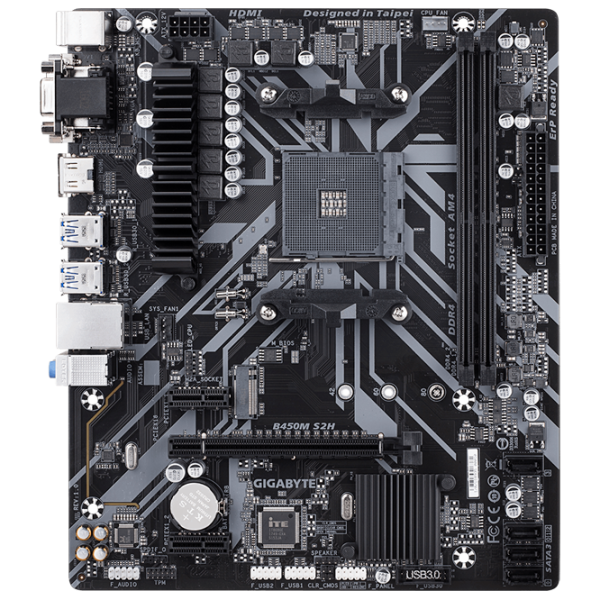 Placă de bază Gigabyte B450M S2H 1.0 mATX/ AMD B450 photo 1