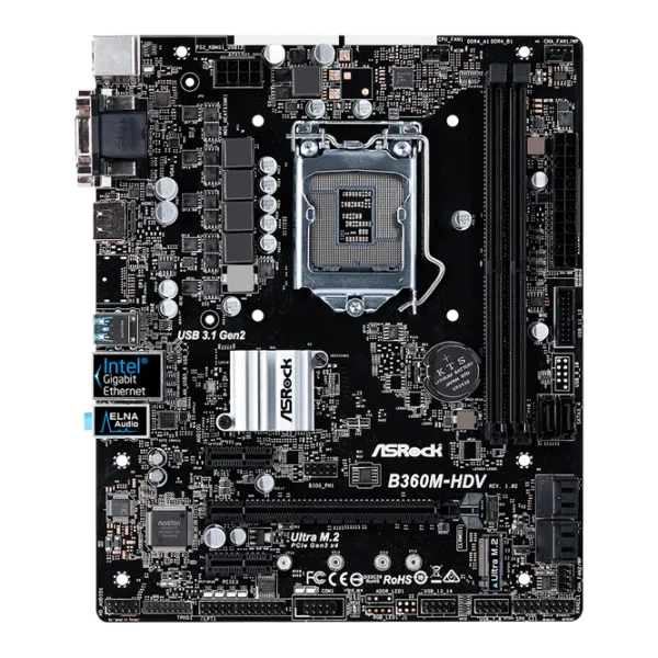 Placă de bază ASRock B360M-HDV Gaming/ mATX/ Intel B360 photo 1 Placă de bază ASRock B360M-HDV Gaming/ mATX/ Intel B360 photo 1