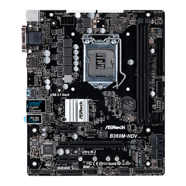 Placă de bază ASRock B360M-HDV Gaming/ mATX/ Intel B360 photo 1 Placă de bază ASRock B360M-HDV Gaming/ mATX/ Intel B360 photo 1