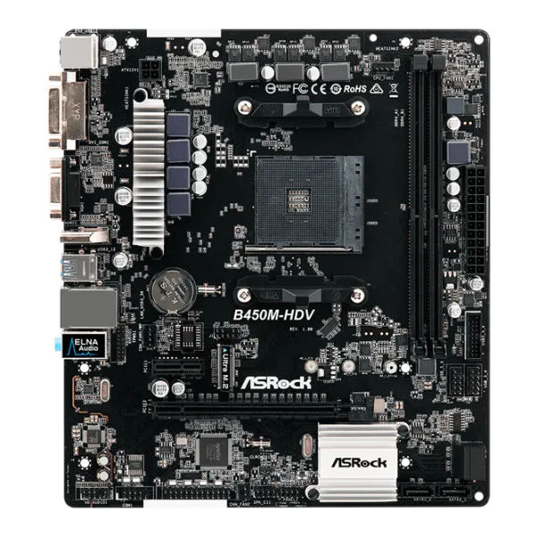 Placă de bază ASRock B450M-HDV Gaming/ mATX/ AMD Promontory B450 photo 1 Placă de bază ASRock B450M-HDV Gaming/ mATX/ AMD Promontory B450 photo 1