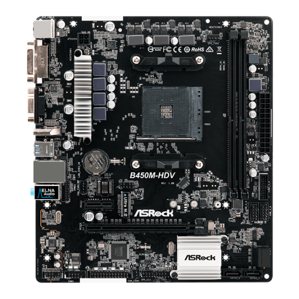 Placă de bază ASRock B450M-HDV Gaming/ mATX/ AMD Promontory B450 photo 1 Placă de bază ASRock B450M-HDV Gaming/ mATX/ AMD Promontory B450 photo 1