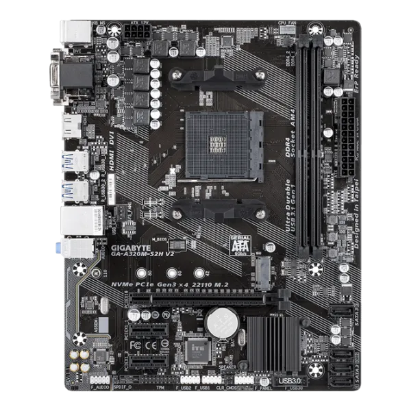 Placă de bază Gigabyte A320M-S2H V2 1.1 Business/ mATX/ AMD B350 photo 1