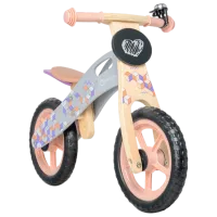 Беговел Lionelo Casper 12" Дерево/ Розовый