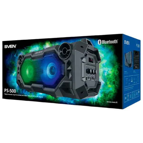 Портативная колонка Sven PS-500 2 x 18 Вт/ Черный photo 8 Портативная колонка Sven PS-500 2 x 18 Вт/ Черный photo 8