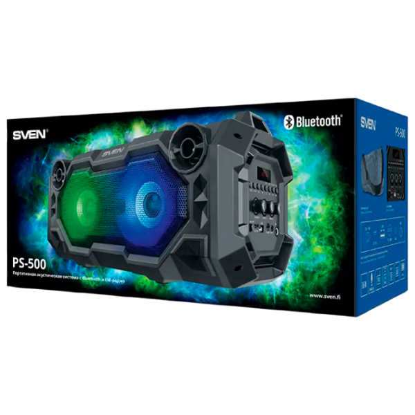 Портативная колонка Sven PS-500 2 x 18 Вт/ Черный photo 8 Портативная колонка Sven PS-500 2 x 18 Вт/ Черный photo 8