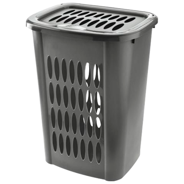 Coș pentru rufe Tontarelli Cover Line 55 l/ Plastic/ Black photo 1