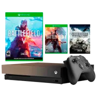 Microsoft Xbox One X + Battlefield V Deluxe Edition + Battlefield One + Battlefield 1943 Черный