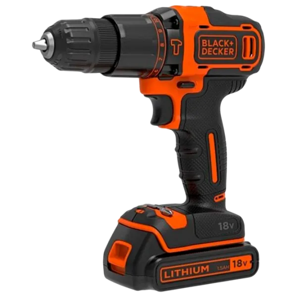 Дрель-шуруповерт Black&Decker BDCHD18KB 1400 об/ мин photo 1