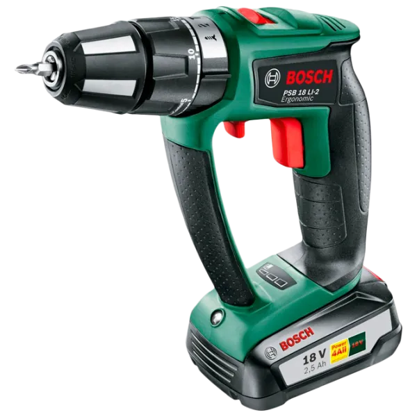 Mașină de găurit si inșurubat Bosch PSR 18 LI-2 Ergonomic 1400 rot/ min photo 1