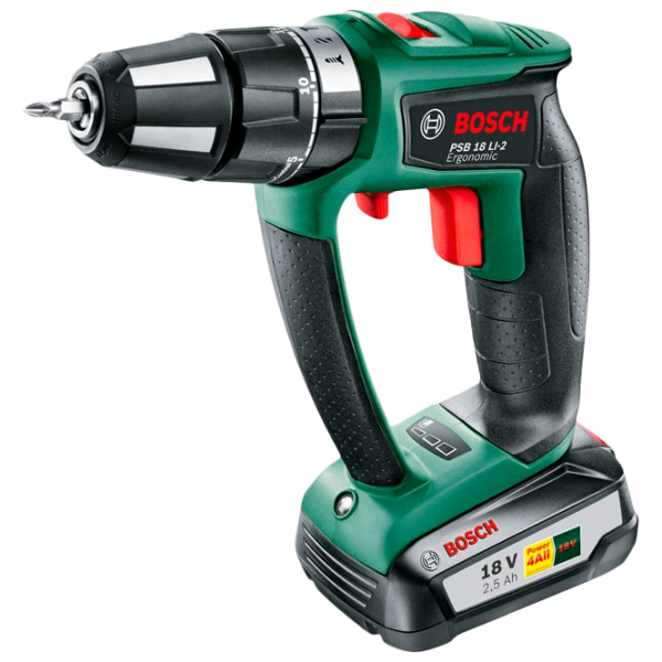 Mașină de găurit si inșurubat Bosch PSR 18 LI-2 Ergonomic 1400 rot/ min photo 1