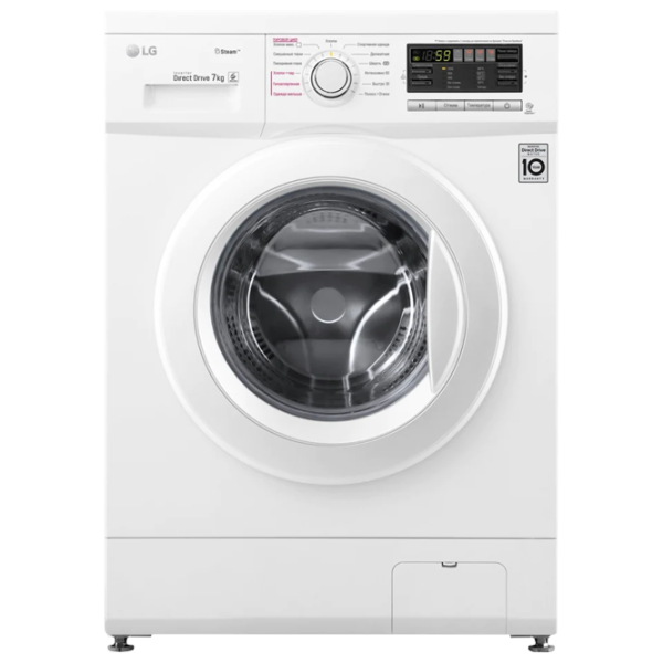 Стиральная машина LG F1296HDS0 Direct Drive/Steam/6 Motion DD/7 кг/Белый photo 1 Стиральная машина LG F1296HDS0 Direct Drive/Steam/6 Motion DD/7 кг/Белый photo 1