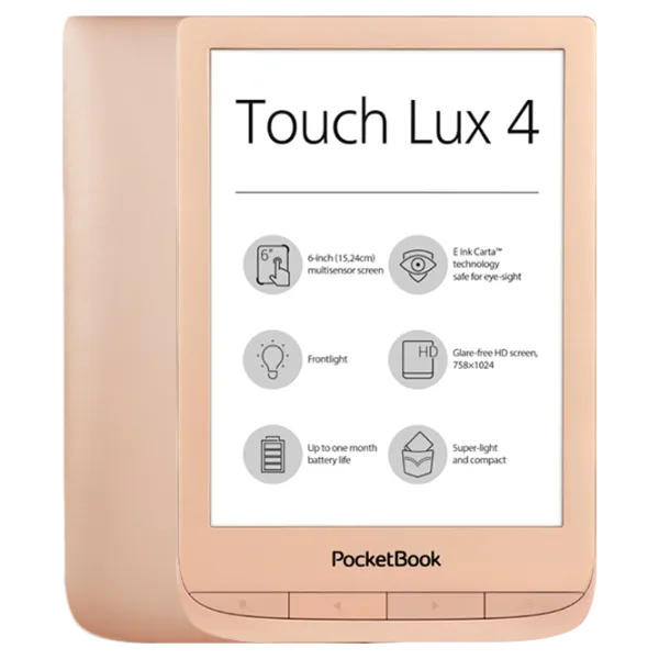 eReaders Pocketbook 627 Touch Lux 4 6"/ E-Ink Carta/ 8 ГБ/ Золотой photo 1 eReaders Pocketbook 627 Touch Lux 4 6"/ E-Ink Carta/ 8 ГБ/ Золотой photo 1