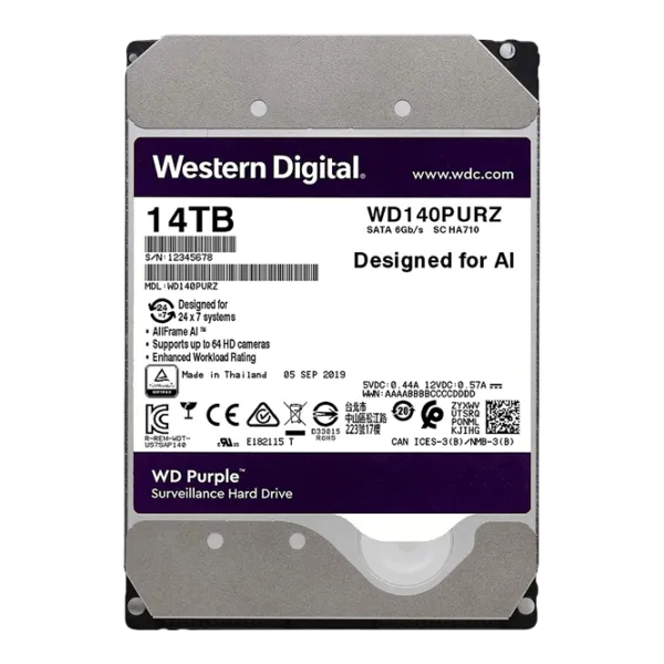 HDD Western Digital Surveillance 14 ТБ WD140PURZ/ Серый photo 1