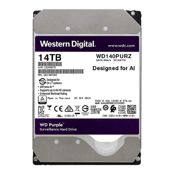 HDD Western Digital Surveillance 14 ТБ WD140PURZ/ Серый photo 1