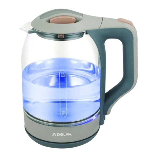 Ceainic Electric Delfa DKG-01 1.8 l/ Ascuns (Disc)/ Transparent Gray photo 1