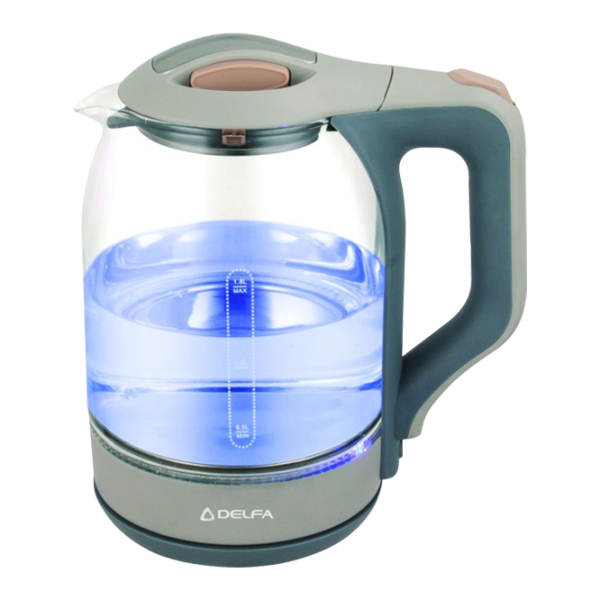 Ceainic Electric Delfa DKG-01 1.8 l/ Ascuns (Disc)/ Transparent Gray photo 1