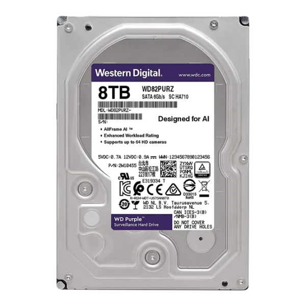 Устройство хранения HDD Western Digital Surveillance 8 ТБ WD82PURZ/ Серый photo 1