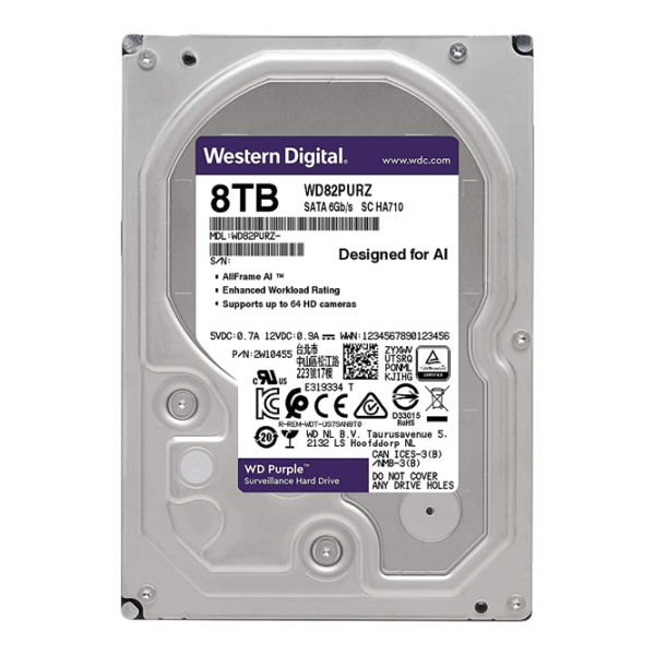 Устройство хранения HDD Western Digital Surveillance 8 ТБ WD82PURZ/ Серый photo 1