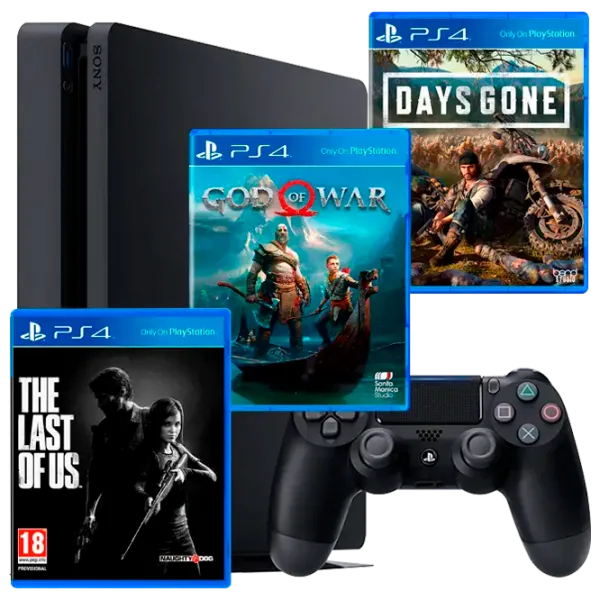 Sony Playstation 4 Slim + Days Gone + God of War + The Last of Us Черный photo 1