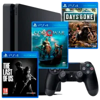 Sony Playstation 4 Slim + Days Gone + God of War + The Last of Us Черный photo 1