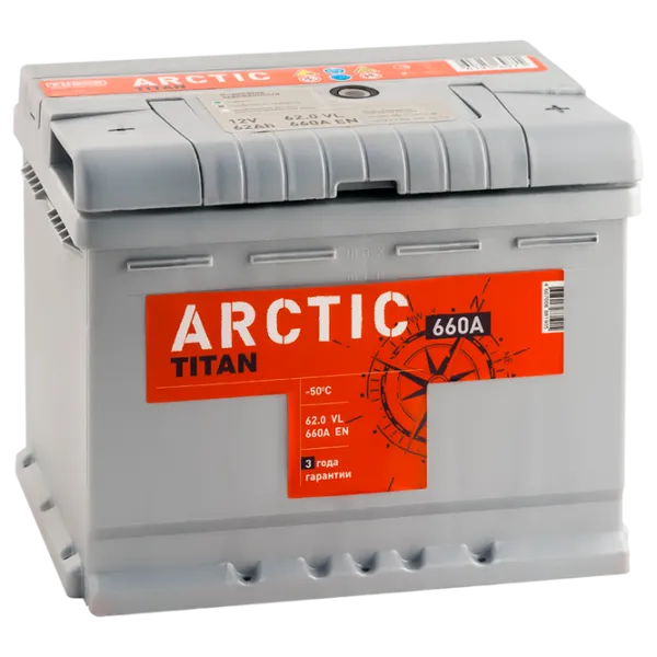 Авто аккумулятор Titan Arctic 6СТ-62.0 VL 660A photo 1