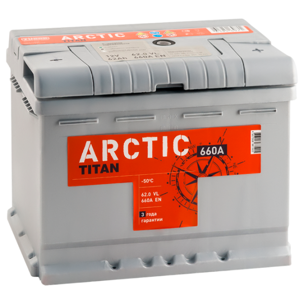 Авто аккумулятор Titan Arctic 6СТ-62.0 VL 660A photo 1