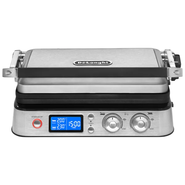 Электрогриль Delonghi CGH1030D Контактный, Барбекю/ 2000 Вт/ Черный Нержавеющая сталь photo 1