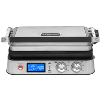 Электрогриль Delonghi CGH1030D Контактный, Барбекю/ 2000 Вт/ Черный Нержавеющая сталь
