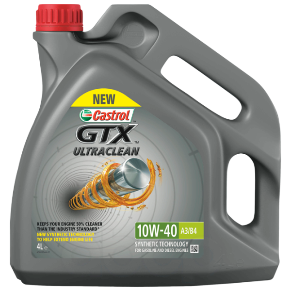 Моторное масло Castrol GTX Ultraclean 10W-40 A3/ B4 10W-40 синтетическое photo 1