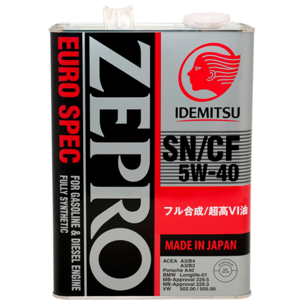 Ulei de motor Idemitsu Zepro Euro Spec SN/ CF 5W-40 5W-40 4 l sintetic photo 1 Ulei de motor Idemitsu Zepro Euro Spec SN/ CF 5W-40 5W-40 4 l sintetic photo 1