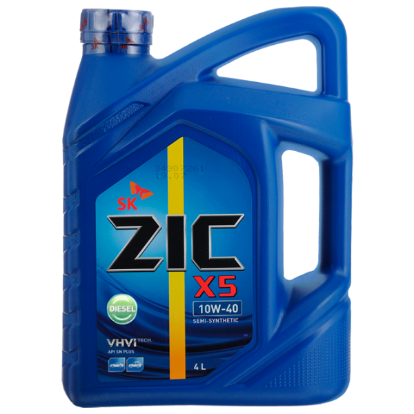 Моторное масло ZIC X5 Diesel 10W-40 10W-40 4 л полусинтетическое photo 1