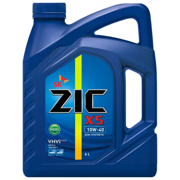Моторное масло ZIC X5 Diesel 10W-40 10W-40 6 л полусинтетическое photo 1