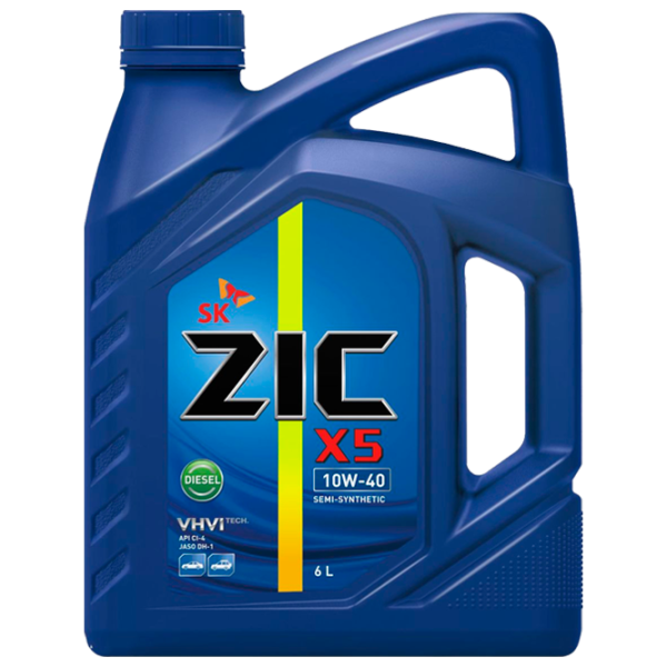 Моторное масло ZIC X5 Diesel 10W-40 10W-40 6 л полусинтетическое photo 1