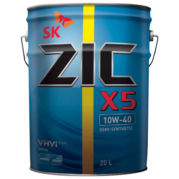 Моторное масло ZIC X5 10W-40 10W-40 20 л полусинтетическое photo 1